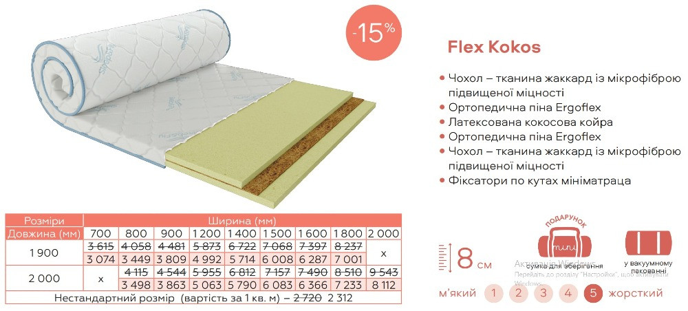 Мини-матрас (топпер, футон) Sleep&Fly Mini-тонкий матрас h=6-8см. Скидка до-25% Киев - изображение 8