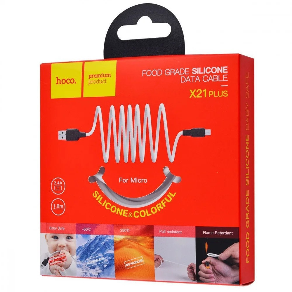 Дата кабель Hoco X21 Plus Silicone MicroUSB Cable (1m) Херсон - зображення 6