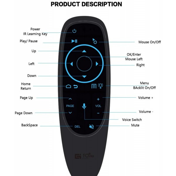 DM Пульт Air Remote Mouse G10S Pro BT with Gyro (Код товару:34498) Харків - зображення 3