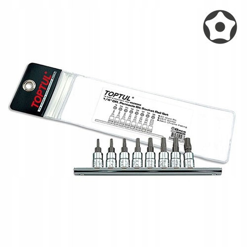 Набор бит TORX пятигранных с отверстием TOPTUL 1/4" T8-T40 8ед. GAAG0805 Харьков - изображение 2