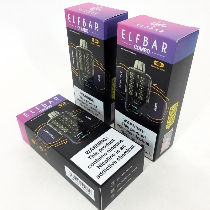 Сигарета ELF BAR COMBO 25000 тяг. Перемикання смаків. Зелене яблуко-Виноград Житомир - изображение 3