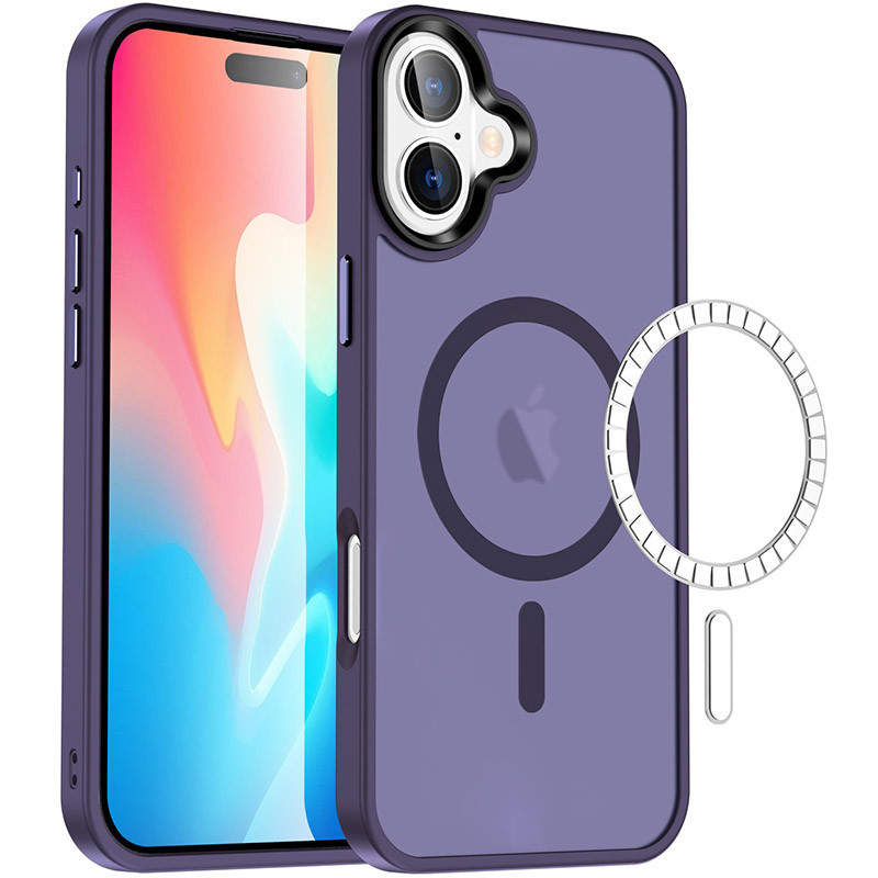 TPU+PC чехол Metal Buttons with MagSafe Colorful для Apple iPhone 16 Plus (6.7") Херсон - зображення 2