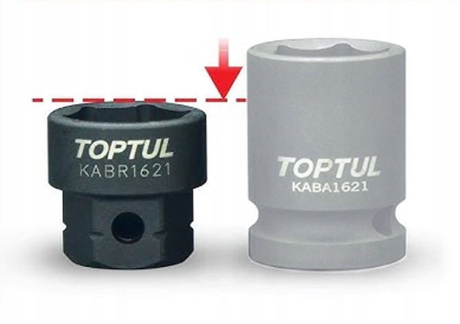 Набор головок ударных низкопрофильных с 6-гр. хвостовиком 1/2" 10-24мм 14ед. TOPTUL GDBU1402 Харьков - изображение 4