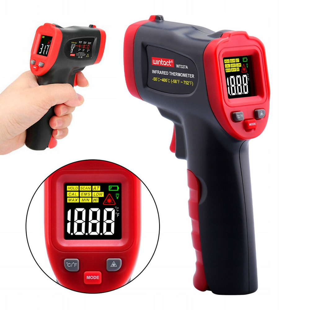 ИК-пирометр промышленный цв. дисплей -50-400°C WINTACT WT327A Харків - зображення 7