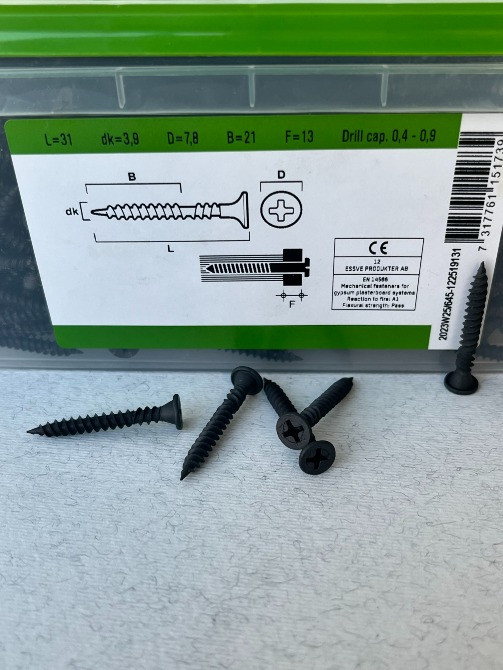 Свморіз комбі ESSVE 3.9*31 мм для гіпсокартону 1000шт/ Арт.550133 Вінниця - зображення 2