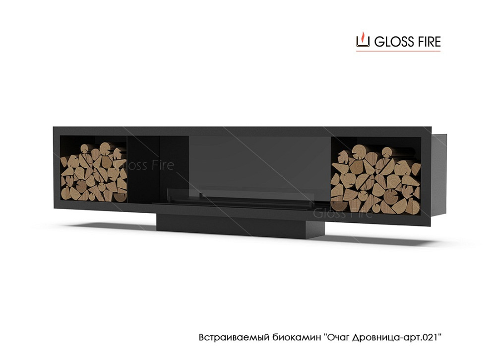 Вбудований біокамін Очаг Дровниця 1300 - арт.021 Gloss Fire Харьков - изображение 4