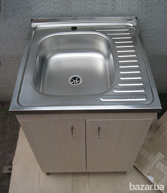 Мойка с тумбой 60х60 накладная из нержавеющей стали Харьков - изображение 6