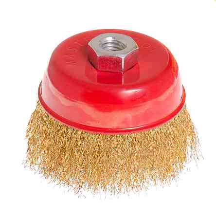 Щетка торцевая MASTERTOOL из латунированной рифленой проволоки Ø 100 мм М14 19-7110 Харьков