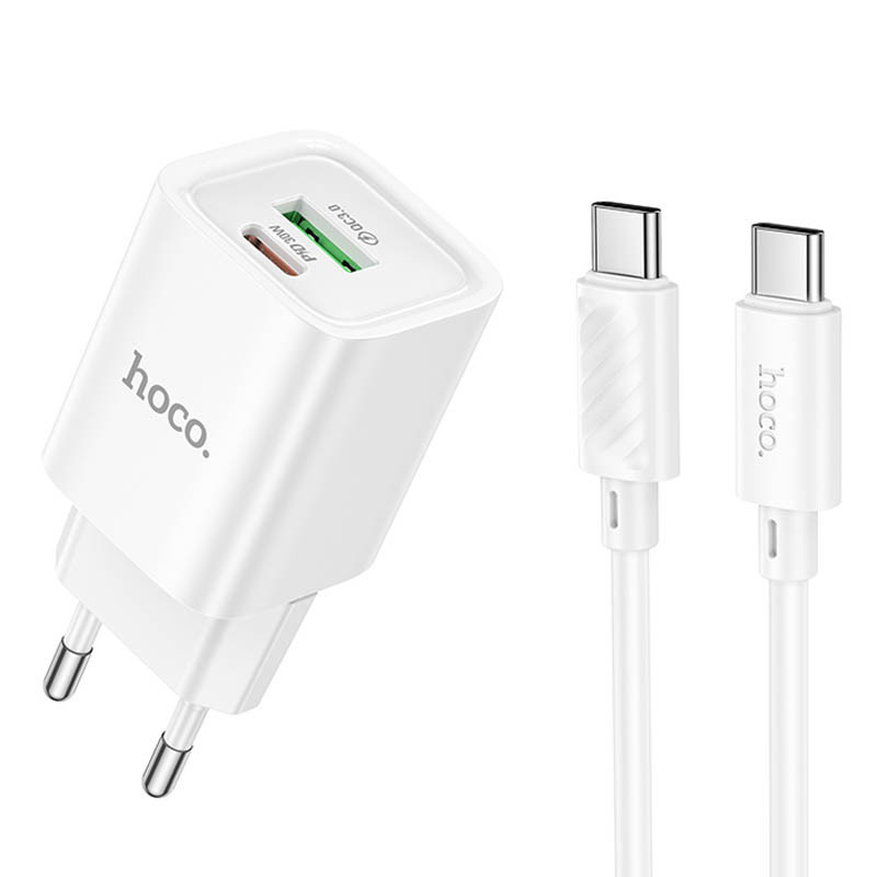 СЗУ Hoco C149A Charm PD30W+QC3.0 (1USB-A/1C) + кабель Type-C to Type-C Херсон - изображение 1