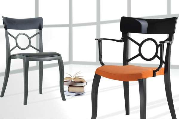 Стул Papatya Opera-S сиденье черное, верх прозрачно-дымчатый Киев - изображение 2