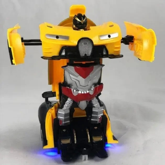 Машинка трансформер на радиоуправлении Bugatti-Robot 1:18 световые эффекты Черно-желтая Одеса - зображення 1