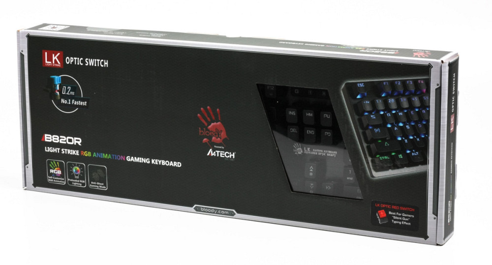Клавиатура компьютерная проводная Bloody B820R USB Black Red SW черная Київ - зображення 6
