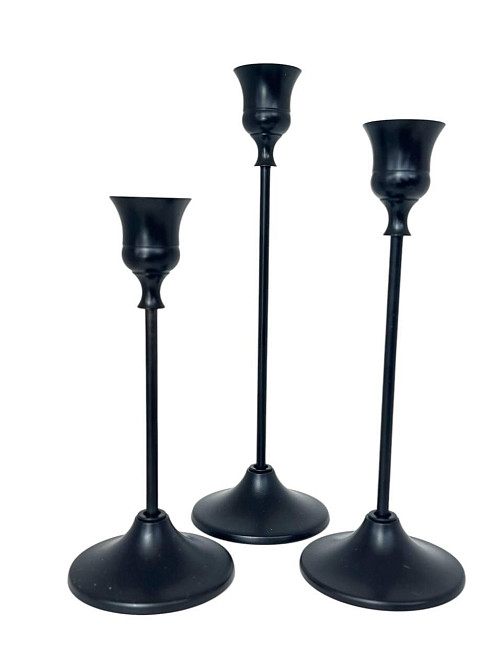 Набор подсвечников Leeseph Mat 3шт черный  MV024 Одеса - зображення 7