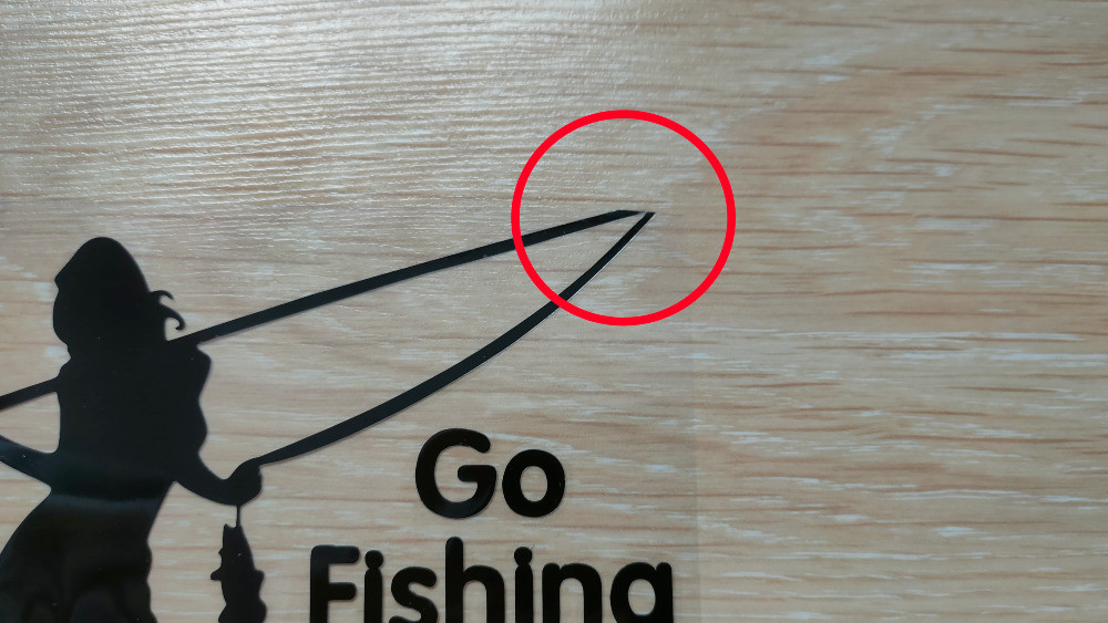 Наклейка на авто Девушка на рыбалке Черная Бориспіль - зображення 4