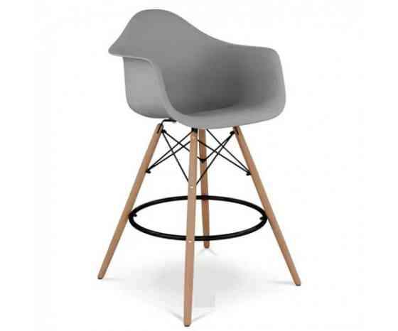Стілець Тауер Вуд Eames барний високий сірий Дніпро