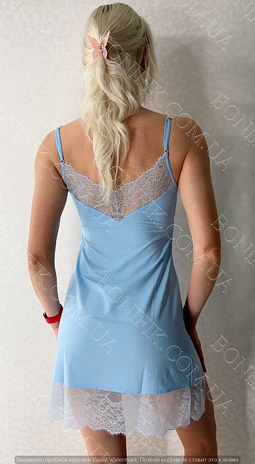 Женская голубая ночная сорочка с кружевом "Perfections" (арт. LDM 115/13/05) Кривой Рог - изображение 9