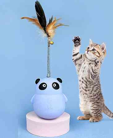 Іграшка годівниця для котів Панда 10808 8.5х25 см блакитна Киев