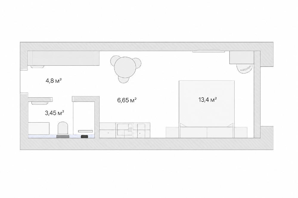 Апартаменти площею 30,2 м² у готельному комплексі Rich Stone Apart Hotel Яремче - зображення 9