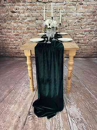 Дорожка-раннер бархатная Leeseph 300 см зелёная Одесса