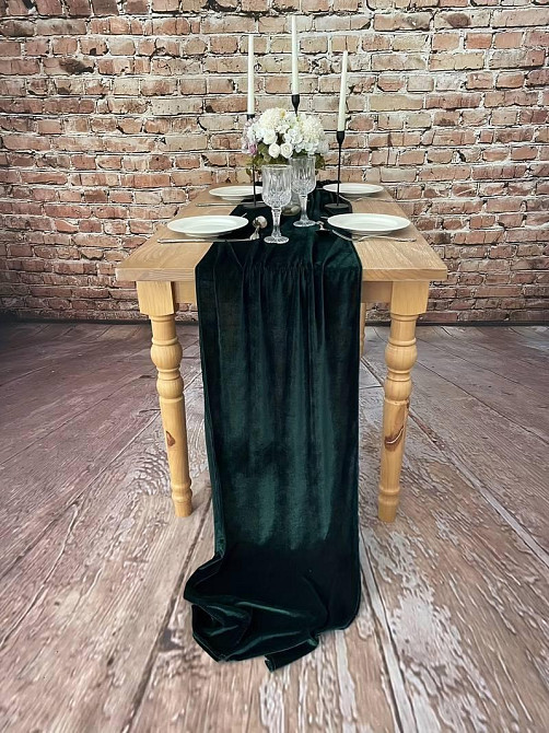 Дорожка-раннер бархатная Leeseph 300 см зелёная Одесса - изображение 2