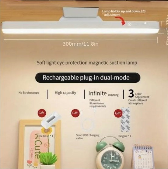 Світлодіодна акумуляторна магнітна лампа, довжина 30см Київ - зображення 1