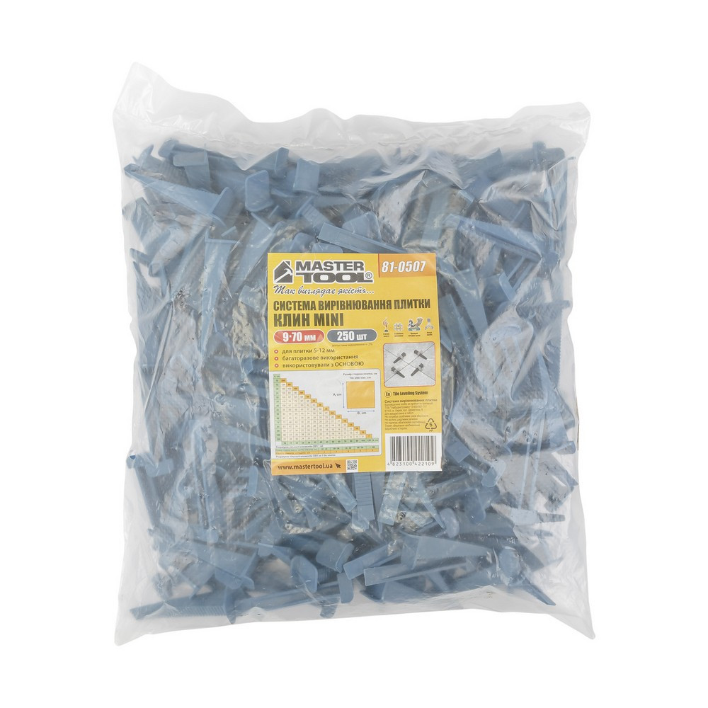 Система выравнивания плитки MASTERTOOL КЛИН MINI 9х70 мм набор 250 шт 81-0507 Харьков - изображение 3