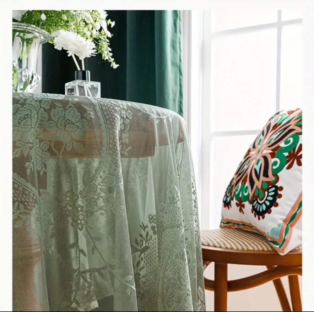 Скатерть кружевная Malva 1.1х1.5м зеленая Одеса - зображення 4