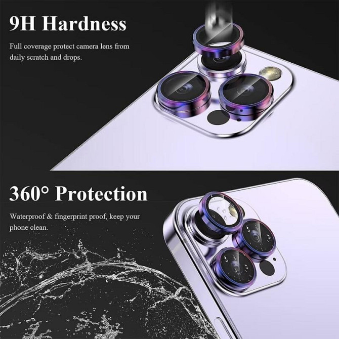 Уценка Защитное стекло Metal Classic на камеру (в упак.) для Apple iPhone 14 Pro (6.1")/14 Pro Max Херсон - зображення 3