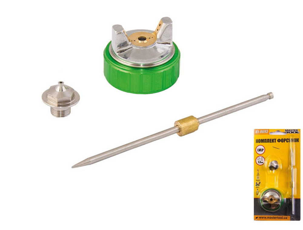 Форсунка сменная для пневмопистолета для покраски LVLP MASTERTOOL Ø 1.3 мм - дюза воздушная головка  Харків - зображення 1