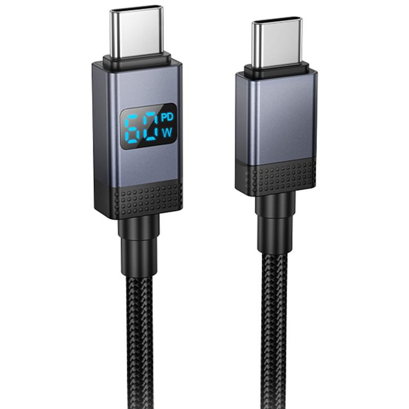 Дата кабель Hoco X118 Generous with display Type-C to Type-C 60W (1m) Херсон - изображение 1