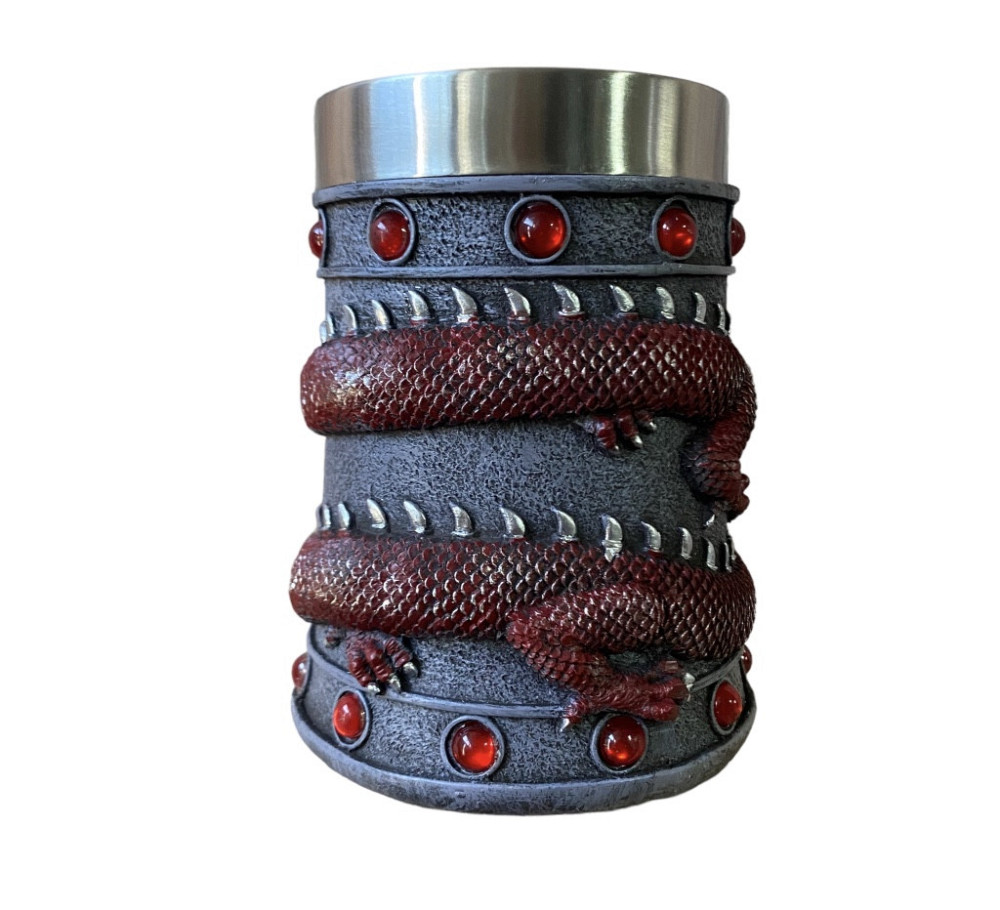 Кружка Чашка Бокал 3 Нержавеющая сталь Дракон Красный Танард 550 мл Киев - изображение 7