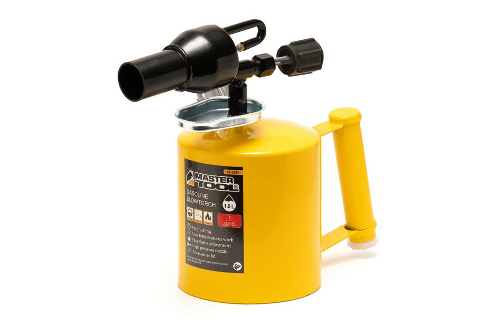 Лампа паяльная бензиновая MASTERTOOL 1.0 л 1100°С 32 мм 1200 г/час 0.25 МПа 44-5210 Харків - зображення 1