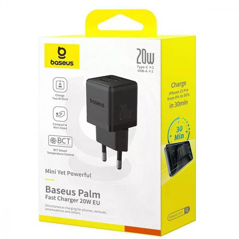 СЗУ Baseus Palm Fast Charger 20W (1USB-A/1C) (P10111608) Херсон - зображення 2