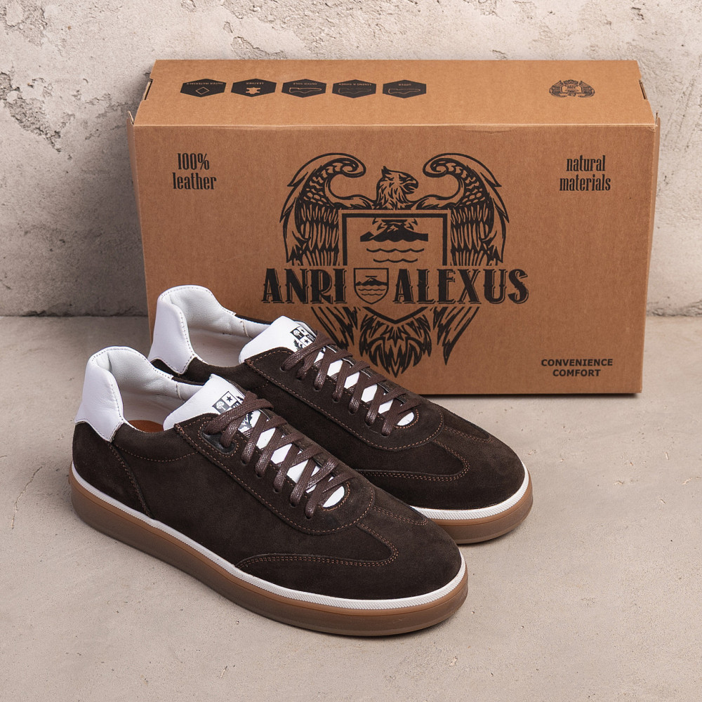 Мужские кожаные кроссовки Brown Velvet Київ - зображення 9