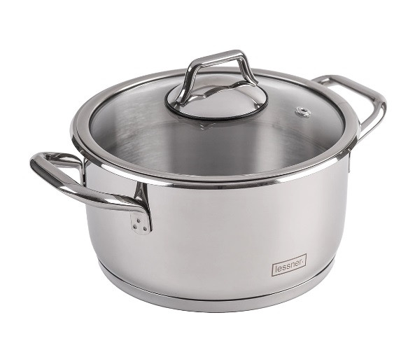 Каструля з кришкою Lessner Buono 55881-24 24 см 6.55 л срібляста Киев - изображение 1