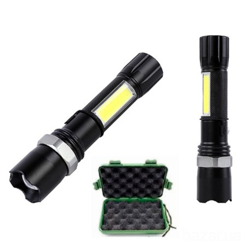 Фонарик Vargo VL679 1LED + боковое свечение COB, zoom, встроенный аккумулятор, USB, 150х33mm, алюмин Винница - изображение 2