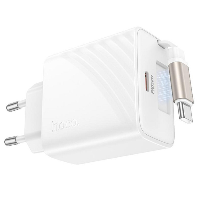 СЗУ Hoco N57 Full PD20W with retractable cable Type-C (2USB-C) Херсон - зображення 2