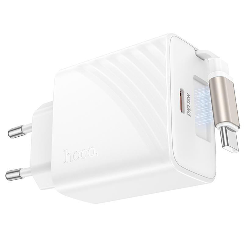 СЗУ Hoco N57 Full PD20W with retractable cable Type-C (2USB-C) Херсон - изображение 2