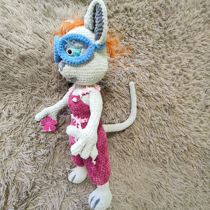 Іграшка мишка м'яка в'язана Пружинка 48 см ручна работа подарунок сувенір hand made Нововолинськ - зображення 3