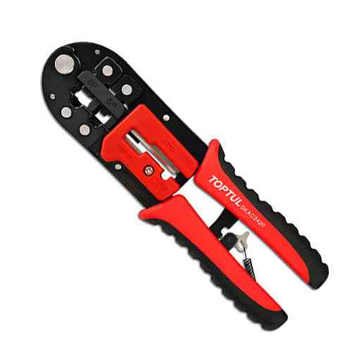 Клещи для обжима и зачистки проводов (RJ11/RJ12/RJ45) трещоточные TOPTUL DKAC2420 Харків