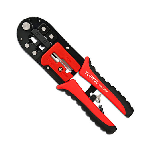 Клещи для обжима и зачистки проводов (RJ11/RJ12/RJ45) трещоточные TOPTUL DKAC2420 Харків - зображення 1