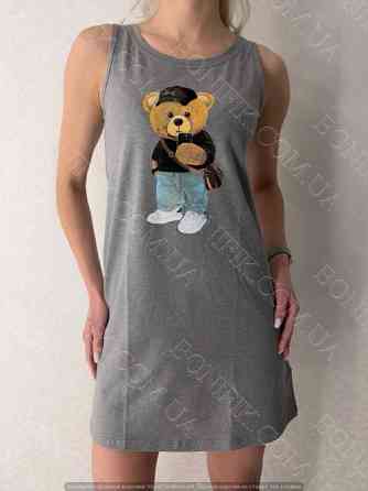 Ночная серая сорочка на широкой бретели с рисунком "Launge Luxe" (арт. LDK 110/29/03) Кривий Ріг