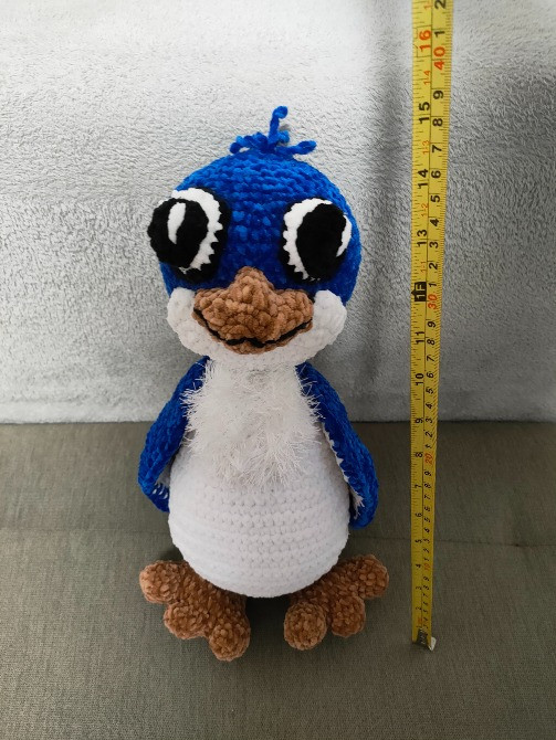 Пташка Пінгвін 38 см іграшка в'язана гачком ручна робота hand made Нововолинськ - зображення 2