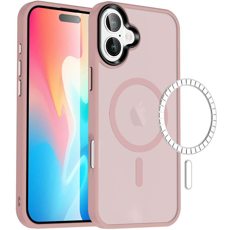 TPU+PC чехол Metal Buttons with MagSafe Colorful для Apple iPhone 16 (6.1") Херсон - изображение 2