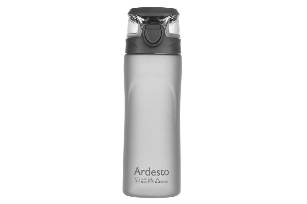 Пляшка для води Ardesto Matte Bottle AR-2205-PGY 600 мл сіра Київ - зображення 1