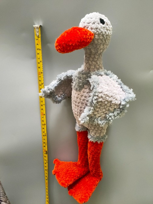 Гусочка сіренька іграшка м'яка в'язана ручна робота подарунок сувенір Нововолынск - изображение 4