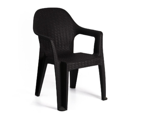 Стілець Міла пластиковий ротанг чорний Днепр - изображение 1