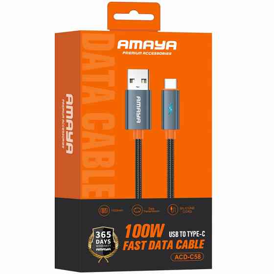Уценка Дата кабель Amaya 58C USB to Type-C 100W (1m) Херсон