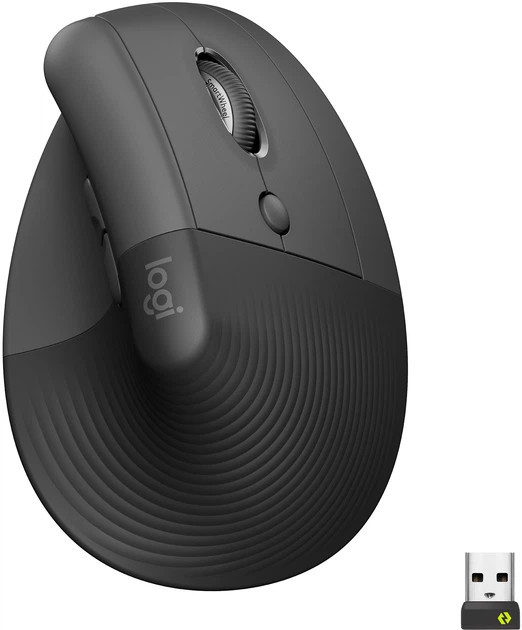 Мышь компьютерная безпроводная Logitech Lift Vertical Ergonomic Mouse Graphite L910-006473 графитова Київ - зображення 1