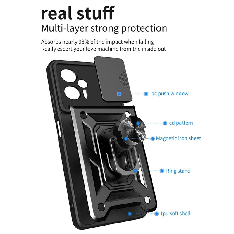 Ударопрочный чехол Camshield Serge Ring для Xiaomi Poco X4 GT Херсон - зображення 9